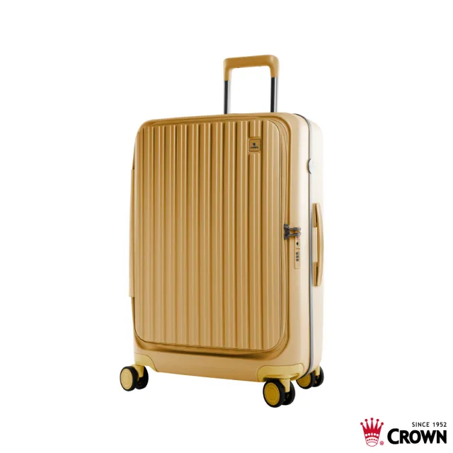 【CROWN 皇冠】Boxy 29吋 前開式框架拉桿箱 防盜雙齒拉鍊箱(行李箱/旅行箱/密碼鎖)