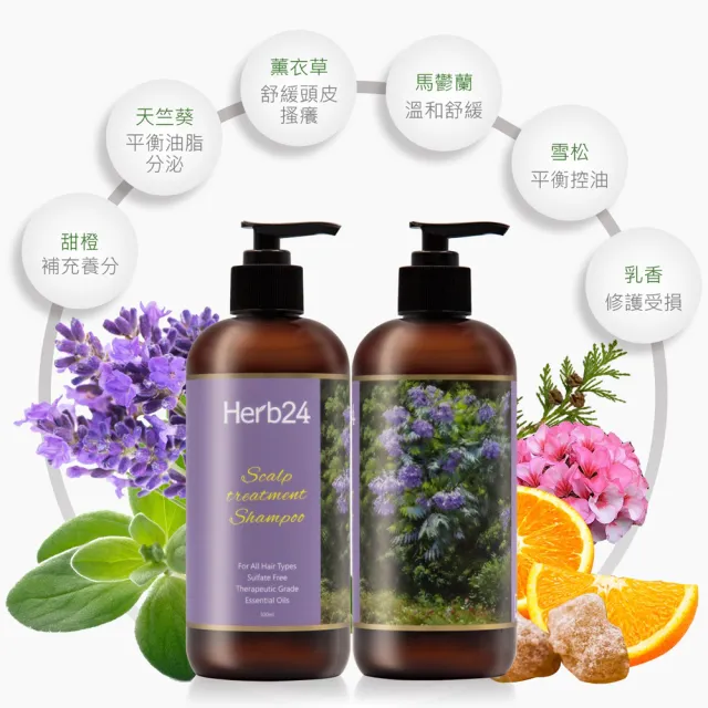 【草本24】Herb24 調理頭皮洗髮精 500ml－薰衣草(中乾性頭皮、舒緩頭皮搔癢、修護髮絲)