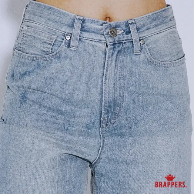 【BRAPPERS】女款 Boy friend系列-高腰全棉寬褲-淺藍