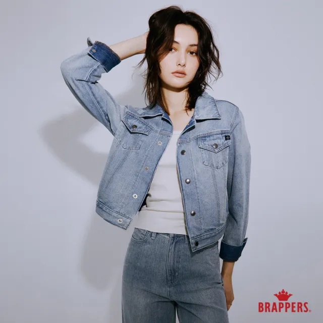 【BRAPPERS】女款 全棉牛仔外套-淺藍