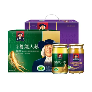 【QUAKER 桂格】養氣人蔘滋補液60ml×30入+活靈芝滋補液60ml×30入(共60入)