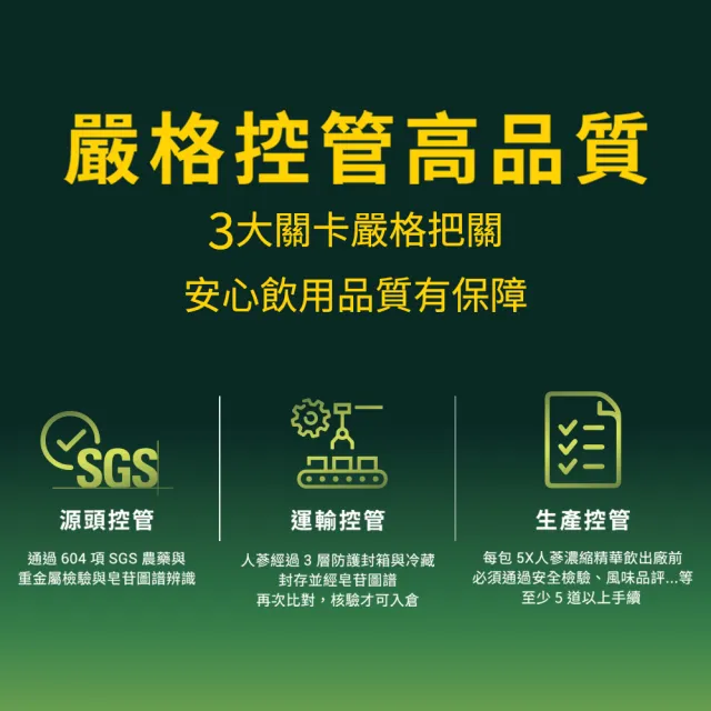 【QUAKER 桂格】5X B群人蔘濃縮精華飲15mlx16入x3盒(共48入)