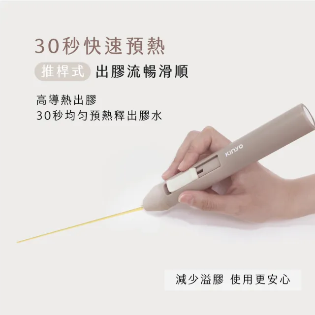 【KINYO】無線迷你熱熔膠槍(出膠快黏性強 ET-5565)