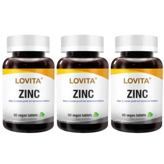 【LOVITA 愛維他】胺基酸螯合鋅30mg 3入組(共180顆)