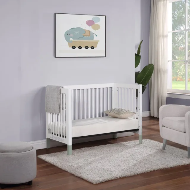 【LEVANA】minicolor三合一嬰兒床+高密度支撐棉床墊+有機棉可水洗床墊＋保潔床墊(兒童床/成長床/多功能床)