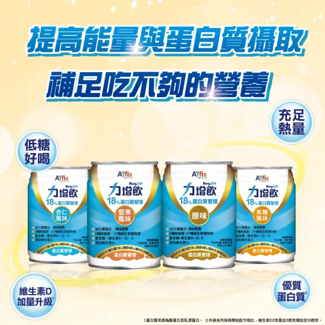 【Affix 艾益生】力增飲 18%蛋白質管理 原味/杏仁/焦糖/堅果 237mlx24罐/箱 口味任選(優蛋白 維生素)