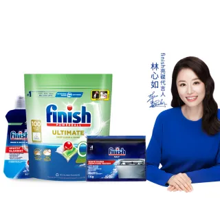 【finish 亮碟】零添加洗碗凝珠防水垢3件組(洗碗膠囊/奶瓶清潔/洗碗機專用洗劑/軟化鹽)