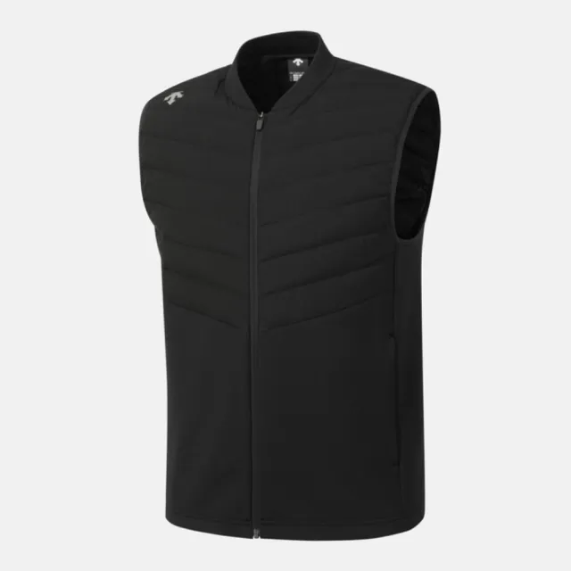 【DESCENTE】羽絨背心 男 保暖 ACTION RUN HYBRID VEST 黑 SQ323RDV91-BLK0