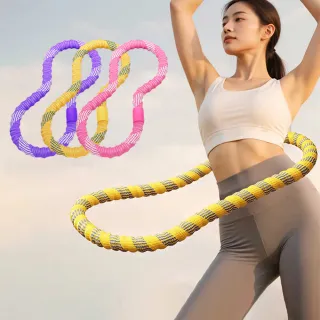 【LeSpin】第三代靜音針織軟式呼拉圈 全包舒適不夾肉 居家有氧瘦腰運動 收腹不傷腰 摺疊彈簧健身環