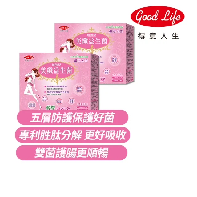【得意人生】草本美纖益生菌_專利加強型 二盒組(共40包 啤酒酵母 鳳梨酵素 木瓜酵素 益生菌)