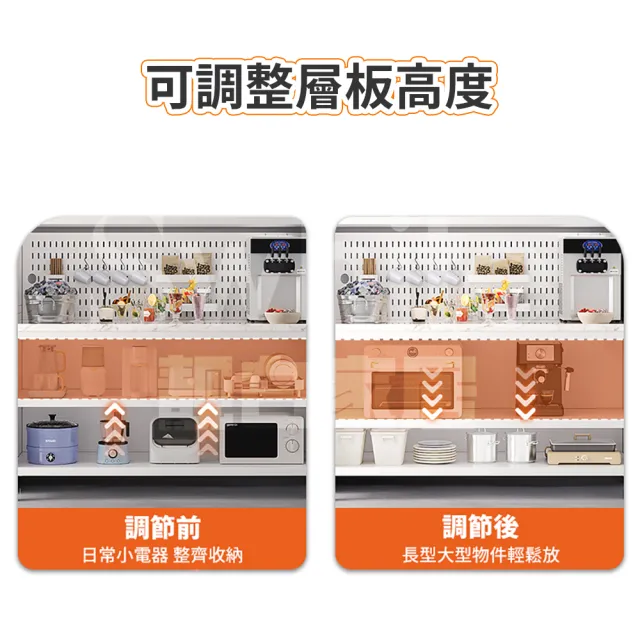 【靚白家居】岩板台面六層電器櫃 80公分 推拉門(餐櫃 餐廚櫃 電器櫃 置物架 廚房電器架 中島)