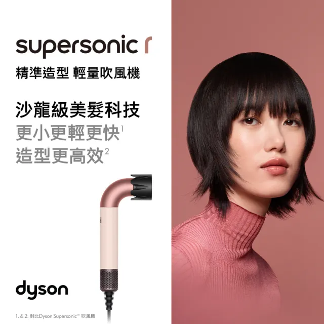 【dyson 戴森】V12 SV46強勁輕量智慧無線吸塵器 + HD17 精準造型 輕量吹風機(粉霧玫瑰)(超值組)