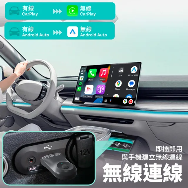 【ottocast】Ottocast Mini Carplay轉無線 Android auto轉無線(快速連接 USB型)