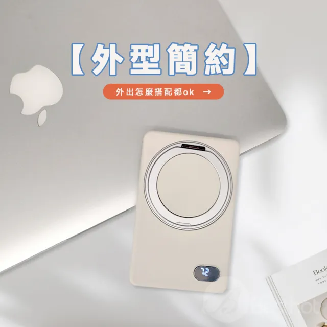 【BESTHOT】MCK-WCT-超薄磁吸無線充電行動電源 支架(無線充電 / 超薄輕巧 / 多功能充電座 / 手機支架)