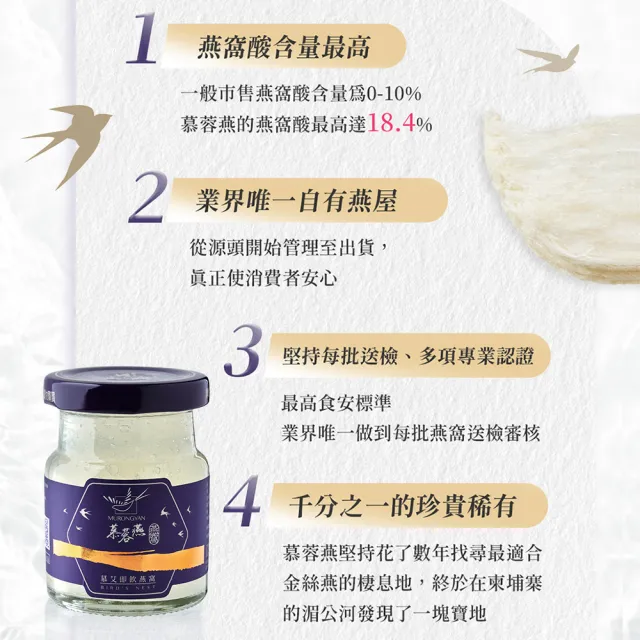 【MURONGYAN 慕蓉燕】慕艾即飲燕窩禮盒/高含量金絲燕窩(70gx6入/送禮首選/威品嚴選)