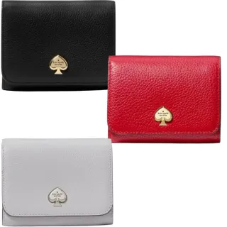 【KATE SPADE】金標LOGO 鈕扣掀蓋短夾 多款可選(ks 黑色 女夾 女皮夾 女生皮包)