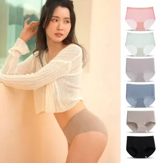 【蒂巴蕾】6件組-桑蠶絲抗菌無痕內褲 中腰/中低腰 10D冰絲/20D冰肌(植物系桑蠶絲 女 薄款 涼感內褲)