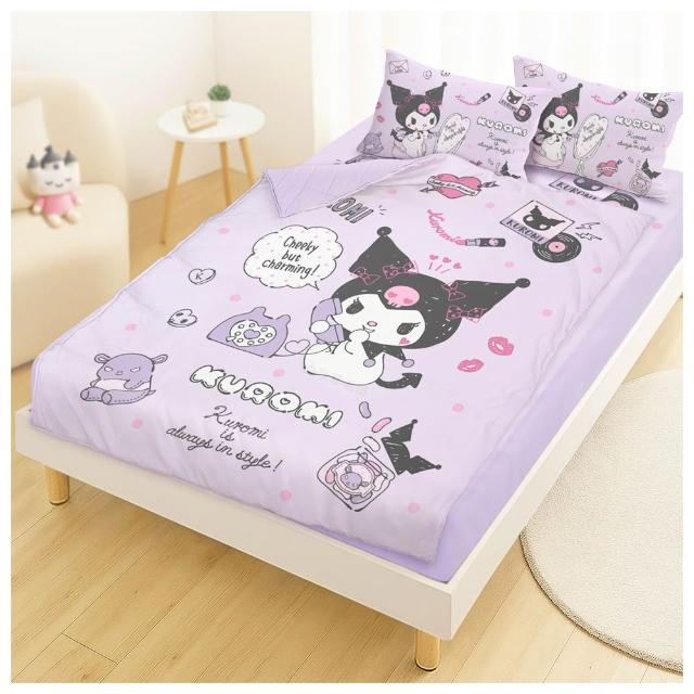 【享夢城堡】雙人床包涼被四件組－三麗鷗酷洛米Kuromi 俏皮時尚-紫