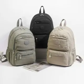 【ARION】交換禮物 素面輕量防潑水多隔層後背包(防水包 3色可選)