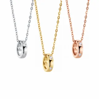 【ALUXE 亞立詩】18K金 鑽石項鍊 永恆之輪 戒指 NN0199(3色任選)