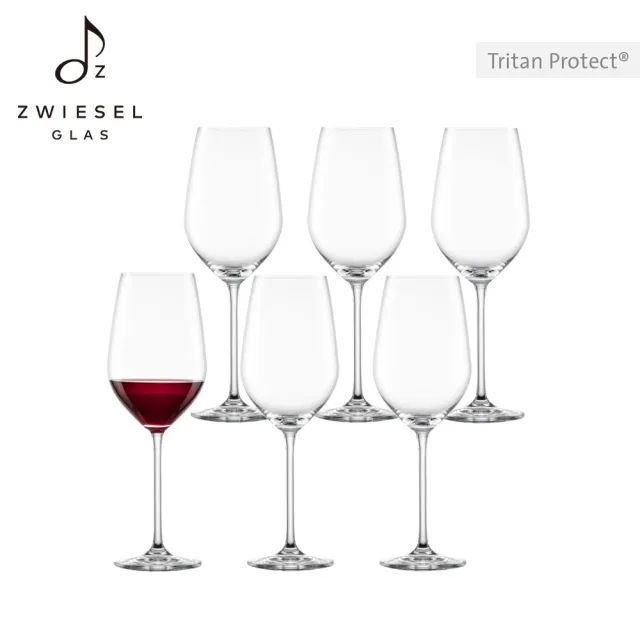 【ZWIESEL GLAS】德國水晶杯 Fortissimo 奢華款6入組(紅酒杯/品酒杯/高腳杯/白酒杯)雙11限定