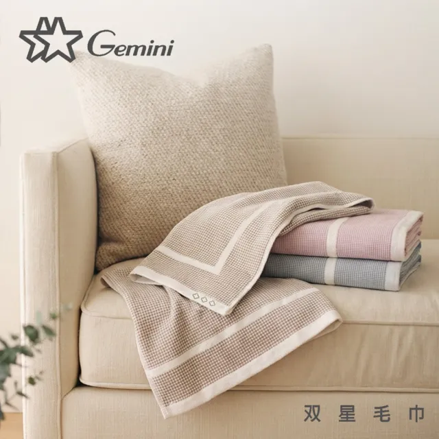 【Gemini 雙星】官方直營 100%純棉 無捻紗風車毛巾(毛巾超值2入組)