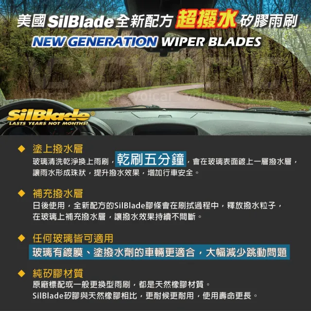 【SilBlade】BMW 3系列 G20/ G21/ F30/ F31/ GT F34 / F35 專用(Flex 軟骨超撥水矽膠雨刷)