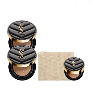 【YSL】官方直營 恆久完美霧光氣墊粉餅雙入組(皮革氣墊12gx2)