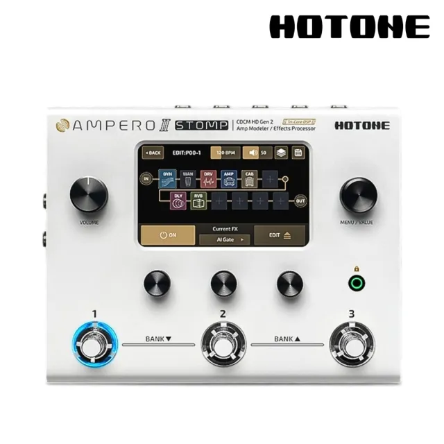 【HOTONE】Ampero II Stomp 吉他綜合效果器／創造音色靈感(MP-300 效果器 單顆 綜效 破音 效果 踏板 MP300)
