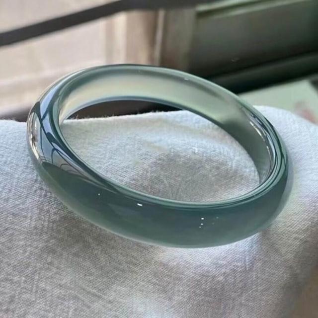 【Penny珮妮】冰種玉髓 庫里藍手鐲 內徑52-54mm(母親節 送女友 情人節 生日 交換禮物 尾牙 新年 結婚)