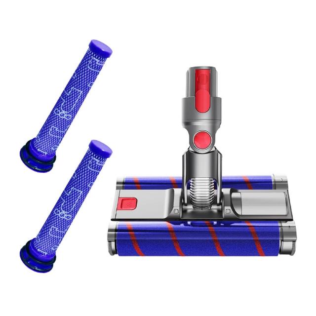 【綠綠好日】適用 Dyson V7 V8 V10 V11 V15 雙滾輪帶燈款地板刷頭