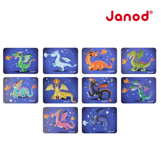 【Janod】磁鐵遊戲書-噴火龍(磁鐵書 遊戲書)