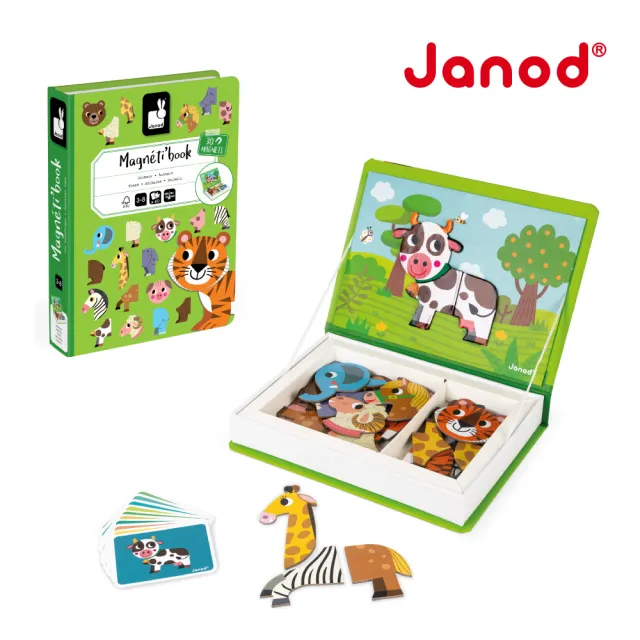 【Janod】磁鐵遊戲書-我的動物朋友(磁鐵書 遊戲書)
