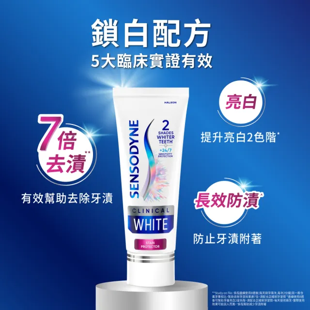 【SENSODYNE 舒酸定】進階護理 專研亮白抗敏牙膏100gX1(美白牙膏/去除牙漬/牙齒美白/抗敏感)