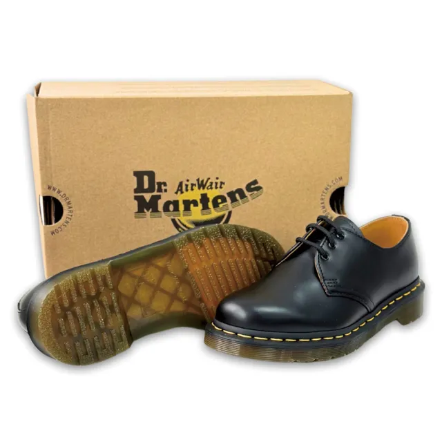 【Dr.Martens】馬汀 1461 59 平底3孔綁帶牛津鞋 黑 硬皮馬丁紳士鞋 休閒鞋子 男女皮鞋 10085001