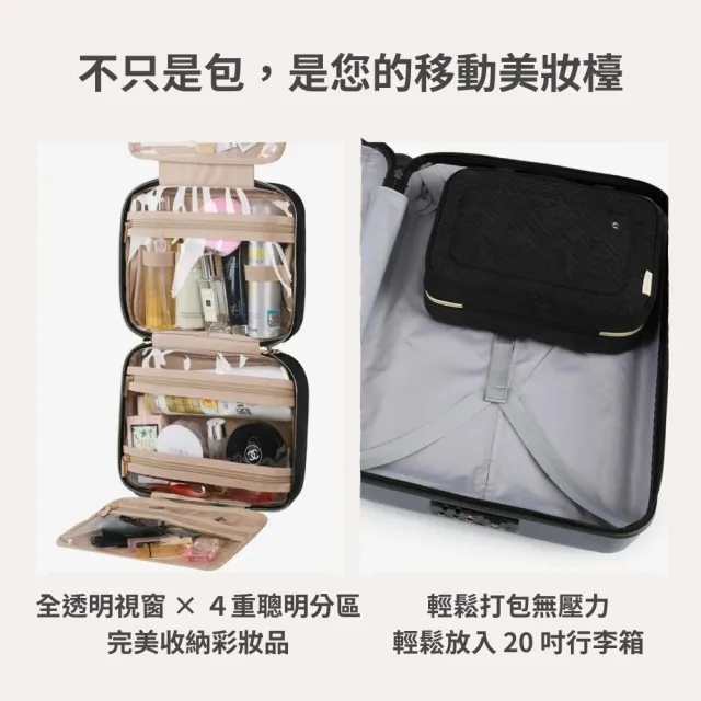 【BAGSMART】雙11 掛式防水化妝包(盥洗包、多隔層、防水材質)