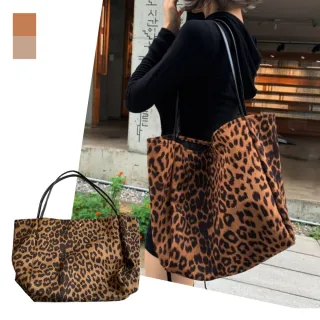 【MoonDy】包包 托特包 肩背包 媽媽包 豹紋手提包 單肩包 大包包 豹紋包包 大容量包包 豹 