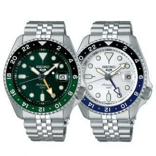 【SEIKO 精工】5 Sports 4R34機芯新色 GMT 機械錶 男錶 綠/白(SSK035K1、SSK033K1)