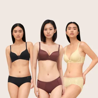 【Triumph 黛安芬】3件超值組 無痕/透氣/高脅邊/舒適/包覆(有鋼圈/無鋼圈 多款選)