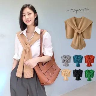 【Amore】加價購-秋冬日韓率性穿帶式針織披肩(隨興搭配營造休閒感)
