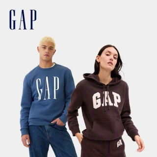 【GAP】男女裝 Logo刺繡/印花圓領大學帽T/針織外套-多款任選(463506&542214&793622&789811)