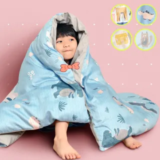 【Embrace 英柏絲】MIT 純天絲x純棉 兒童涼被 防蹣抗菌 四季被 空調被 冷氣被 兒童被 被套可拆洗(4x5尺)