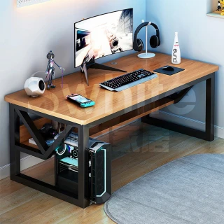 【靚白家居】胖胖腿電腦桌 特厚款 160公分(電競桌 書桌 工作桌 居家辦公桌 餐桌)