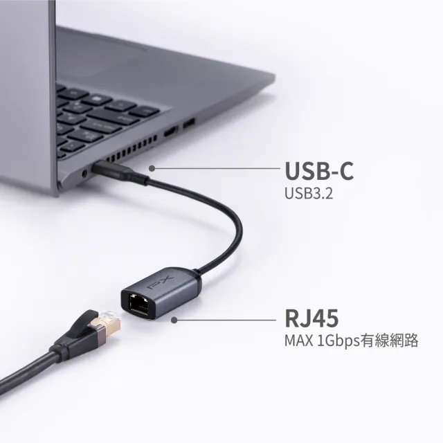 【PX 大通】1G 高速 Type c 轉 RJ45 網路孔轉接hub Hub(CR1)