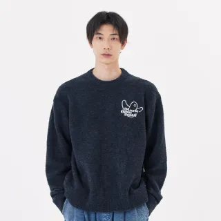 【Mark Gonzales官方旗艦】男女同款 小天使娃娃毛圈布 大學T - 深藍色