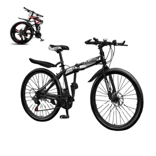 【新川】摺疊山地自行車 登山車 26吋變速公路車 高碳鋼碟煞公路車(腳踏車 青少年學生 成人單車)