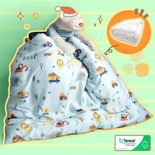 【Embrace 英柏絲】100%純天絲x純棉 MIT兒童冬天暖被-多色任選 4x5尺 冬被 保暖被(布套可拆洗)