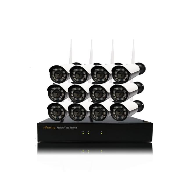【I-Family】免配線設定簡易安裝 無線監視錄影系統 五百萬畫素 16路式 廣角鏡頭 一機12鏡