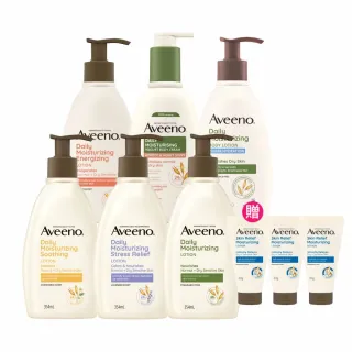 【Aveeno 艾惟諾】長效鎖水保濕乳_6款任選2入組(燕麥/活力/薰衣草/洋甘菊/水感/蜂蜜杏桃)