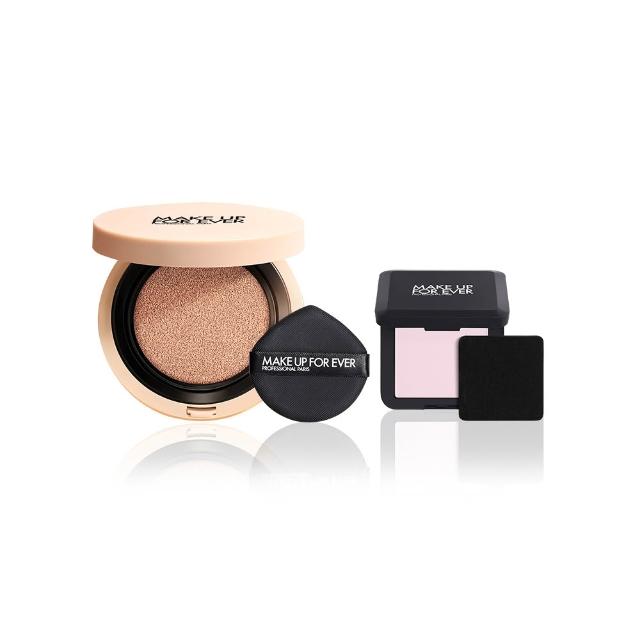 【MAKE UP FOR EVER】柔焦美肌無瑕組(粉無痕美肌氣墊粉餅+粉無痕光圈蜜粉餅4.5g)